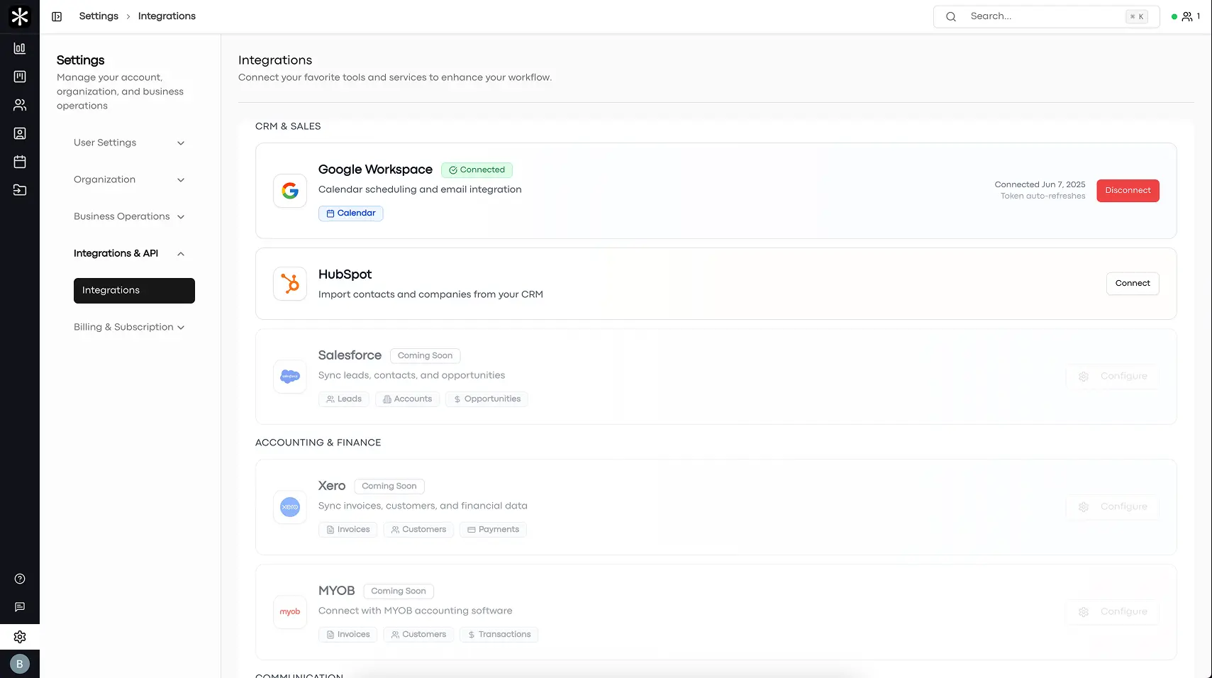 Lemmonade integrations showing connections to popular business tools