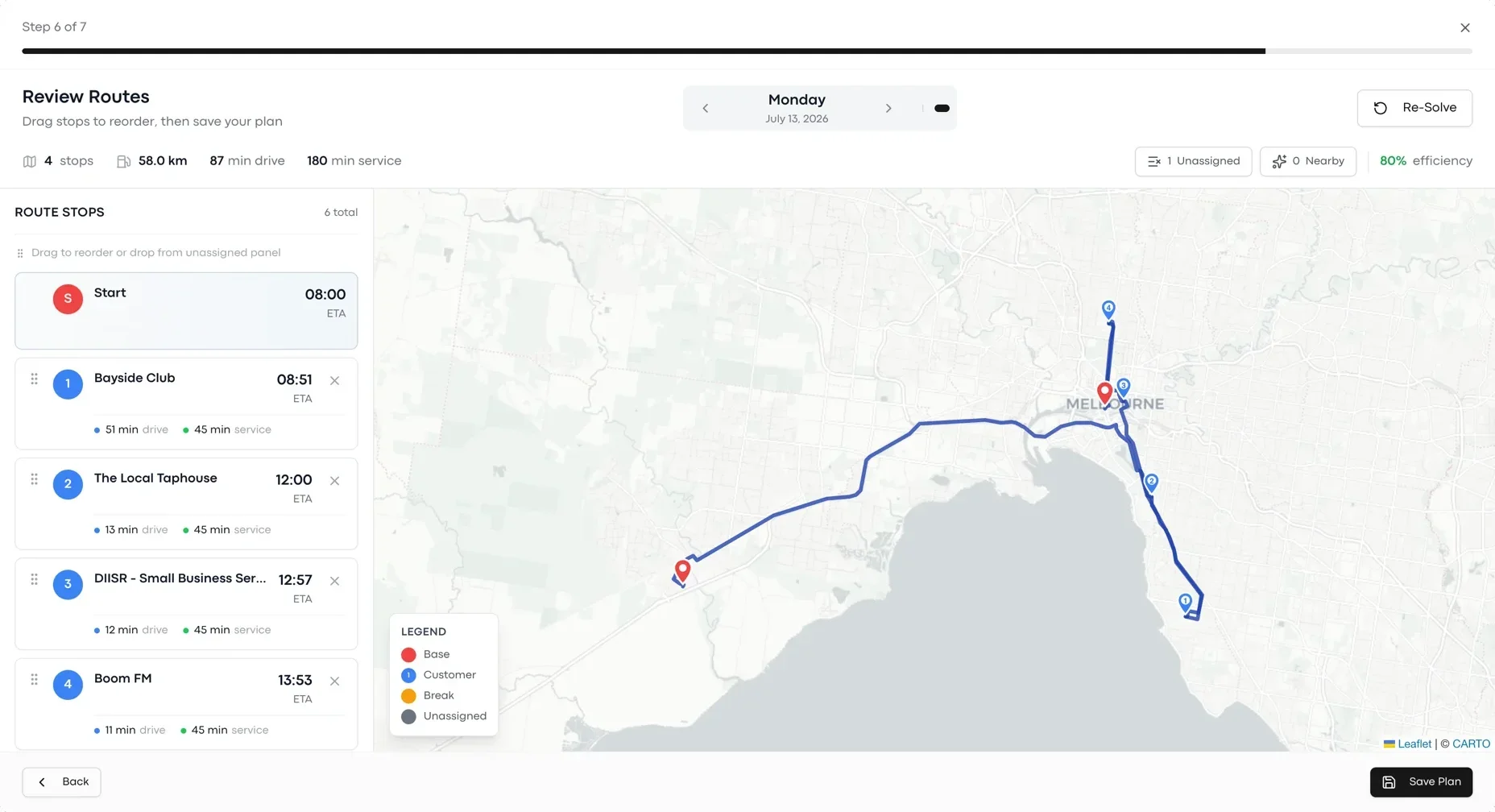 Review Routes in the Lemmonade planner